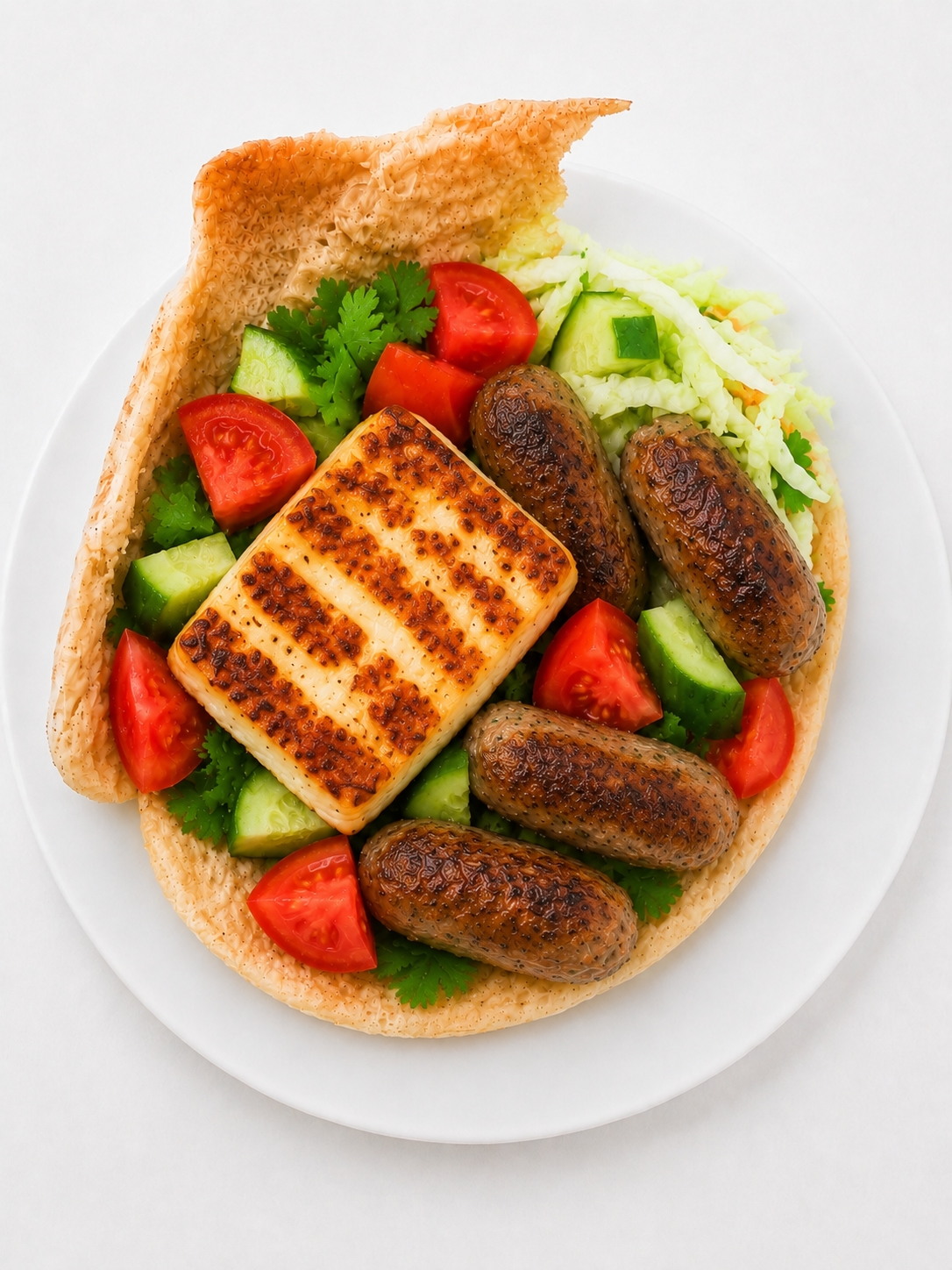 Halloumi & Sausage in Pitta